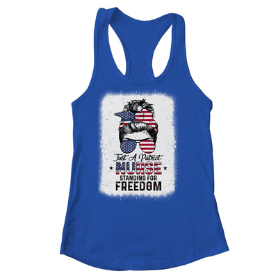 Just A Patriot Nurse Standing For Freedom US Flag T-Shirt & Tank Top | Teecentury.com