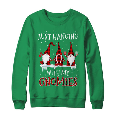 Just Hanging With My Gnomies Buffalo Plaid Funny Christmas T-Shirt & Sweatshirt | Teecentury.com