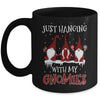 Just Hanging With My Gnomies Buffalo Plaid Funny Christmas Mug Coffee Mug | Teecentury.com