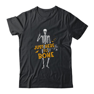 Just Here To Bone Skeleton Funny Halloween T-Shirt & Hoodie | Teecentury.com