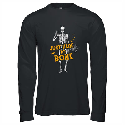 Just Here To Bone Skeleton Funny Halloween T-Shirt & Hoodie | Teecentury.com
