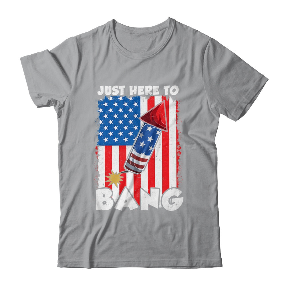 Just here To Bang 4th Of July American Flag Fourth Of July Shirt & Tank Top | teecentury