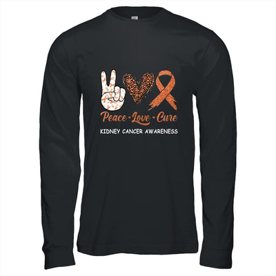 Kidney Cancer Awareness Peace Love Cure Leopard T-Shirt & Hoodie | Teecentury.com