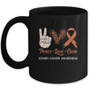 Kidney Cancer Awareness Peace Love Cure Leopard Mug Coffee Mug | Teecentury.com