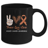 Kidney Cancer Awareness Peace Love Cure Leopard Mug Coffee Mug | Teecentury.com