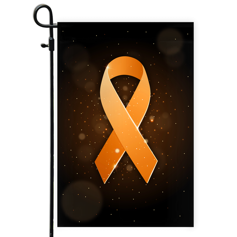 Kidney Cancer Leukemia Multiple Sclerosis Awareness Flag Orange Ribbon Flag | Teecentury.com