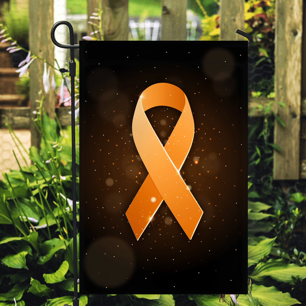 Kidney Cancer Leukemia Multiple Sclerosis Awareness Flag Orange Ribbon Flag | Teecentury.com