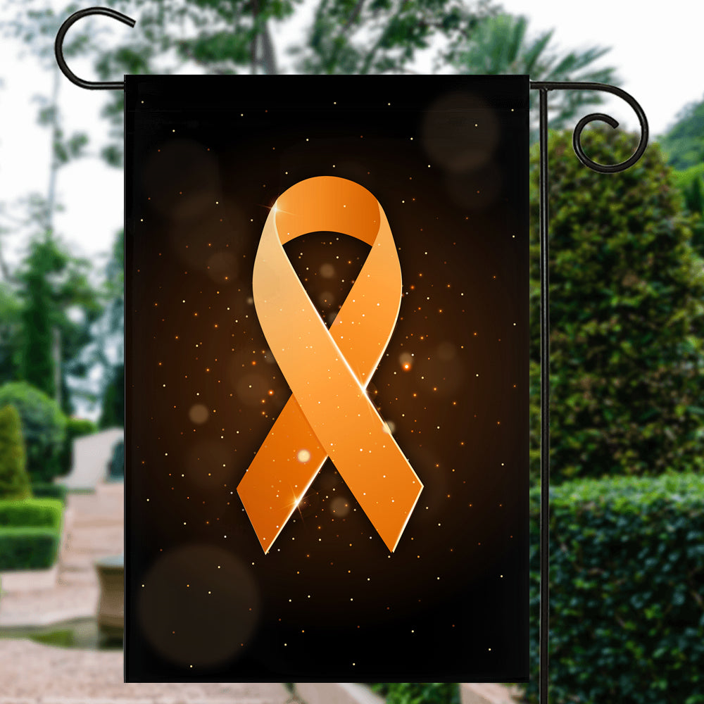 Kidney Cancer Leukemia Multiple Sclerosis Awareness Flag Orange Ribbon Flag | Teecentury.com