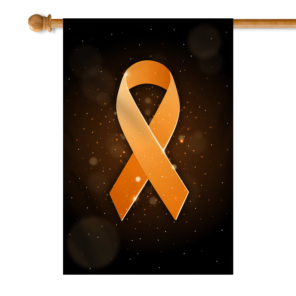 Kidney Cancer Leukemia Multiple Sclerosis Awareness Flag Orange Ribbon Flag | Teecentury.com