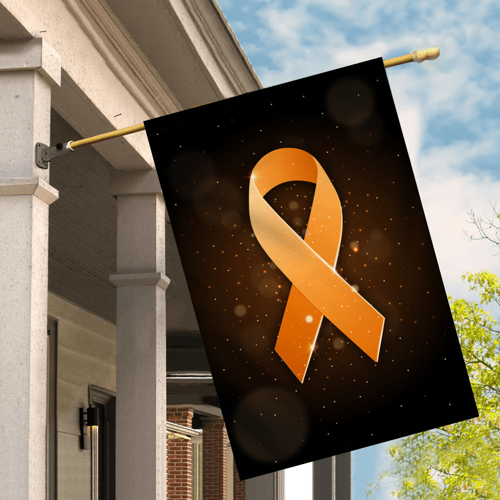 Kidney Cancer Leukemia Multiple Sclerosis Awareness Flag Orange Ribbon Flag | Teecentury.com
