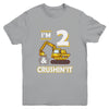 Kids 2 Year Old Vehicles Construction Excavator Birthday 2th Youth Youth Shirt | Teecentury.com