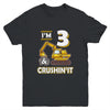 Kids 3 Year Old Vehicles Construction Excavator Birthday 3th Youth Youth Shirt | Teecentury.com