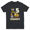 Kids 5 Year Old Vehicles Construction Excavator Birthday 5th Youth Youth Shirt | Teecentury.com