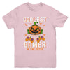 Kids Halloween Coolest Gamer In The Patch Boys Girls Pumpkin Youth Shirt | teecentury