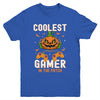 Kids Halloween Coolest Gamer In The Patch Boys Girls Pumpkin Youth Shirt | teecentury