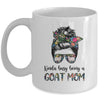 Kinda Busy Being A Goat Mom Messy Hair In Bun Mug Coffee Mug | Teecentury.com