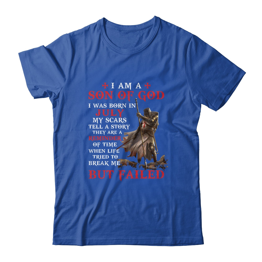 Knight Templar I Am A Son Of God I Was Born In July T-Shirt & Hoodie | Teecentury.com