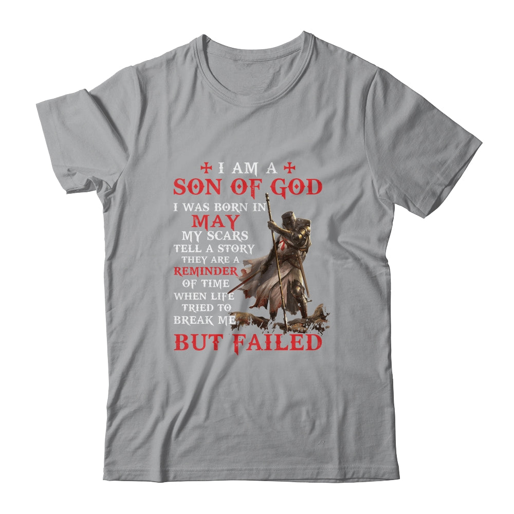 Knight Templar I Am A Son Of God I Was Born In May T-Shirt & Hoodie | Teecentury.com