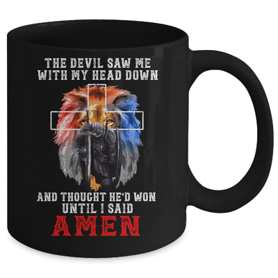 Knight Templar The Devil Saw Me With My Head Down Lion Mug | teecentury