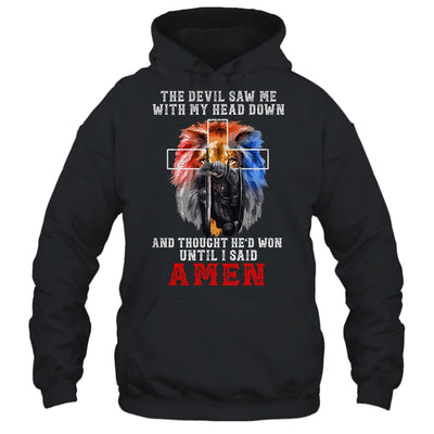 Knight Templar The Devil Saw Me With My Head Down Lion Shirt & Hoodie | teecentury