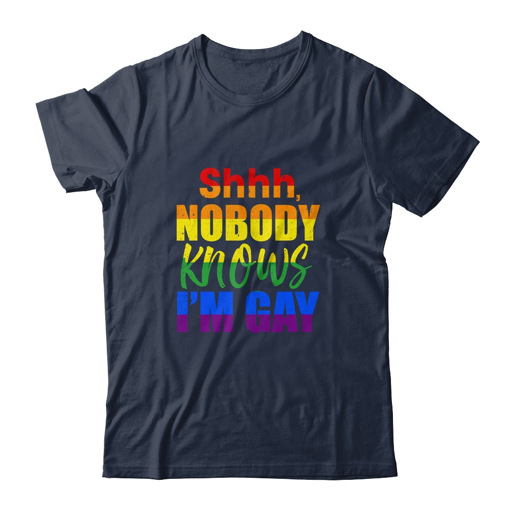 LGBTQ Equality Bisexual Lesbian Shh Nobody Knows Im Gay T-Shirt & Hoodie | Teecentury.com