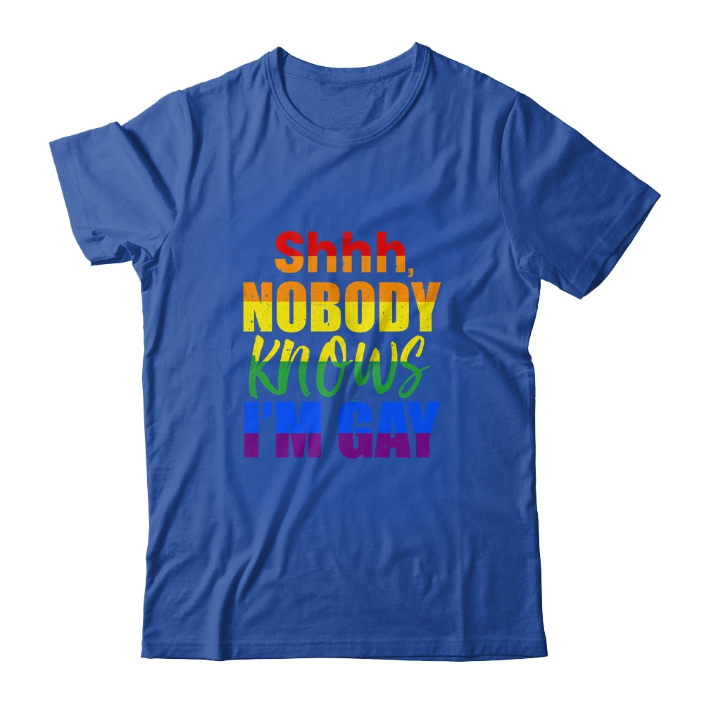 LGBTQ Equality Bisexual Lesbian Shh Nobody Knows Im Gay T-Shirt & Hoodie | Teecentury.com