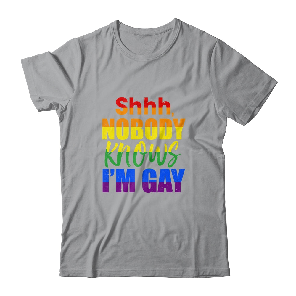 LGBTQ Equality Bisexual Lesbian Shh Nobody Knows Im Gay T-Shirt & Hoodie | Teecentury.com