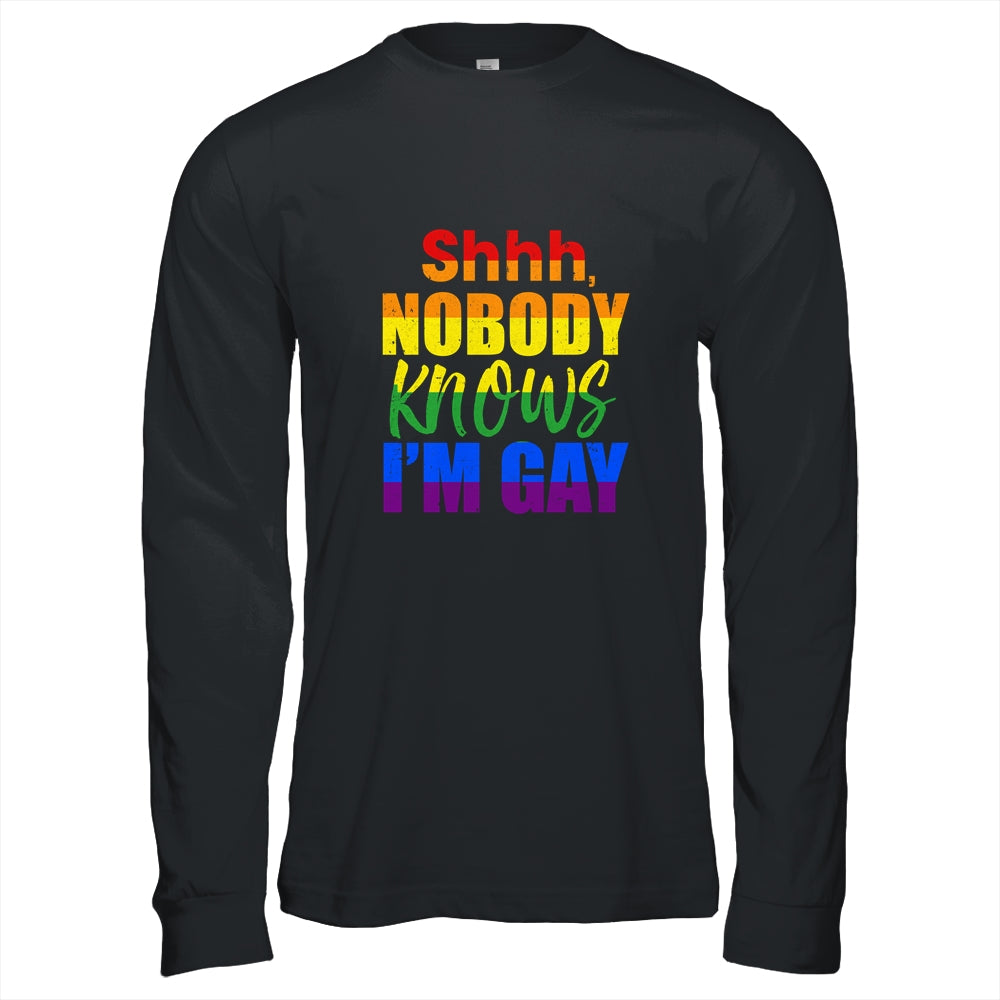 LGBTQ Equality Bisexual Lesbian Shh Nobody Knows Im Gay T-Shirt & Hoodie | Teecentury.com