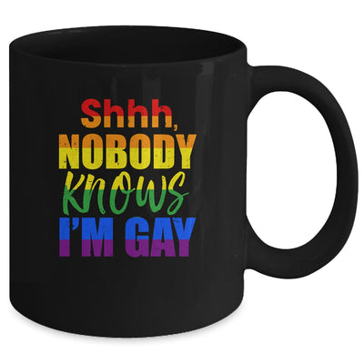 LGBTQ Equality Bisexual Lesbian Shh Nobody Knows Im Gay Mug Coffee Mug | Teecentury.com