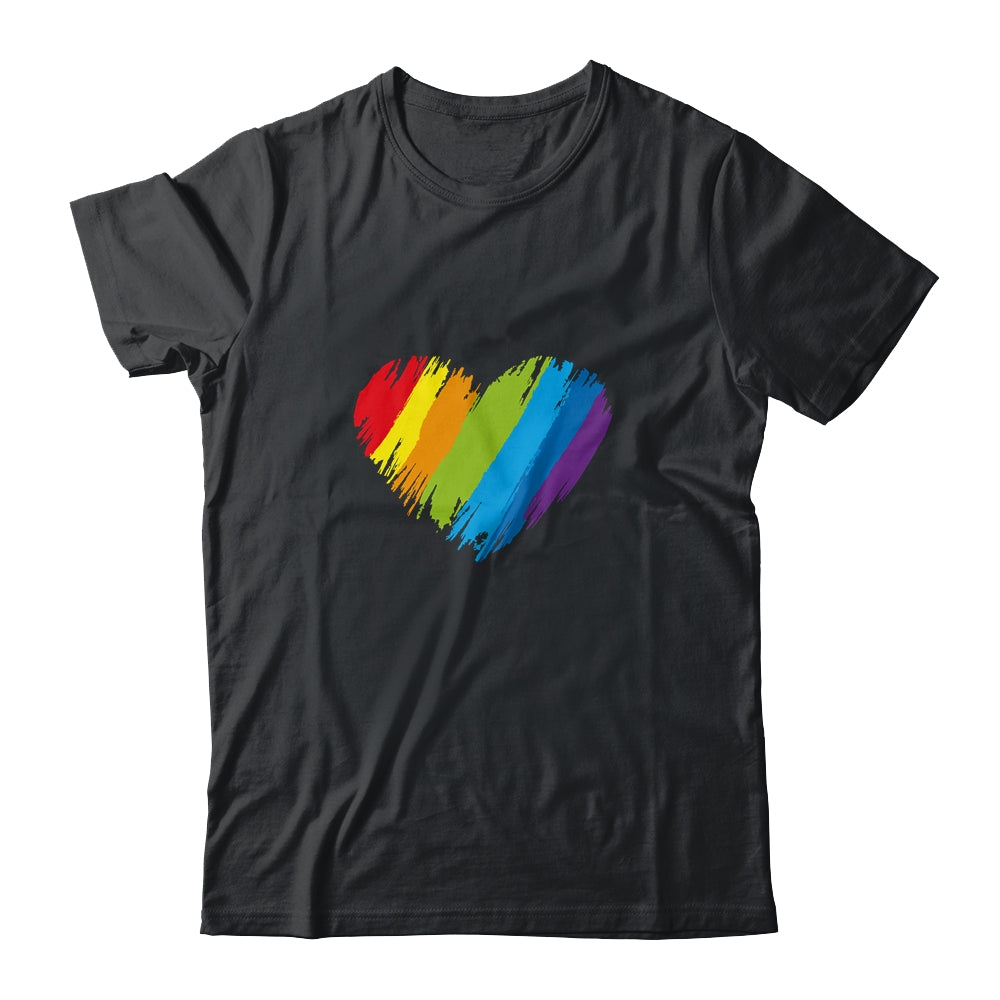 LGBT Gay Pride Flag Heart LGBTQ Shirt & Tank Top | teecentury
