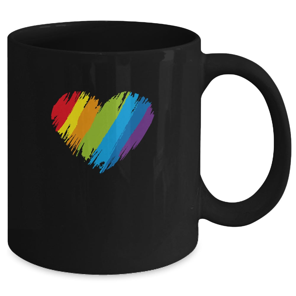 LGBT Gay Pride Flag Heart LGBTQ Mug | teecentury