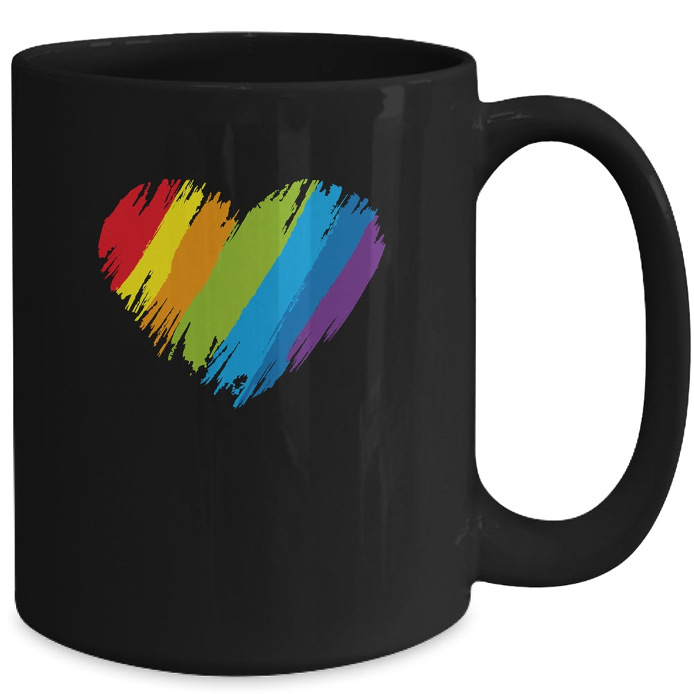 LGBT Gay Pride Flag Heart LGBTQ Mug | teecentury