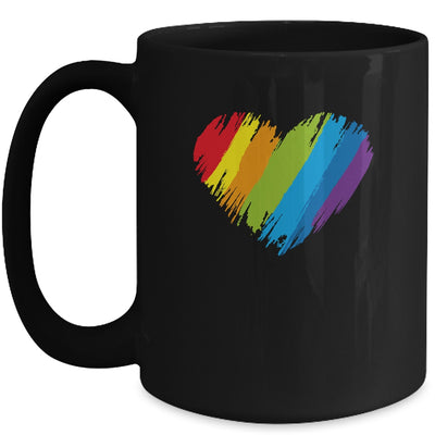 LGBT Gay Pride Flag Heart LGBTQ Mug | teecentury