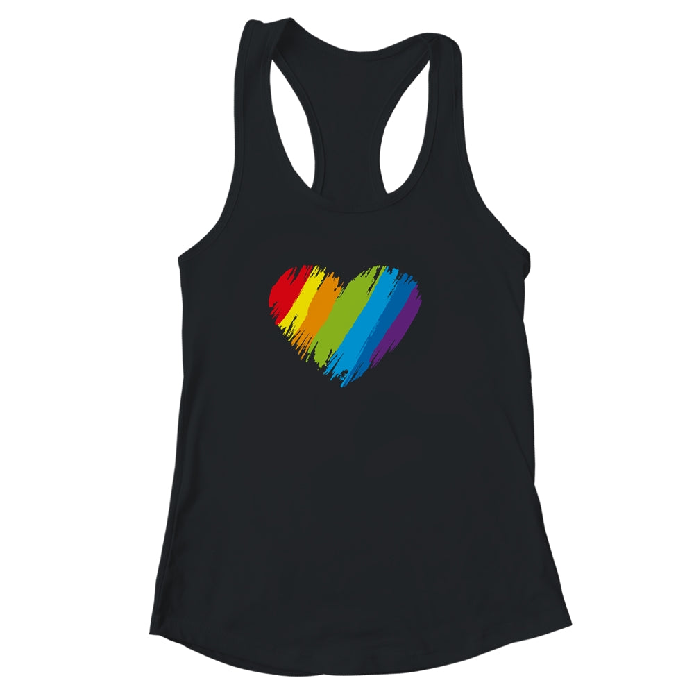LGBT Gay Pride Flag Heart LGBTQ Shirt & Tank Top | teecentury