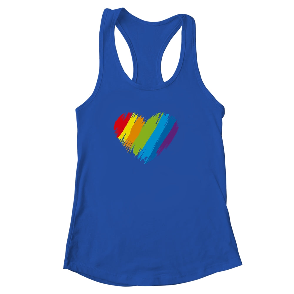 LGBT Gay Pride Flag Heart LGBTQ Shirt & Tank Top | teecentury