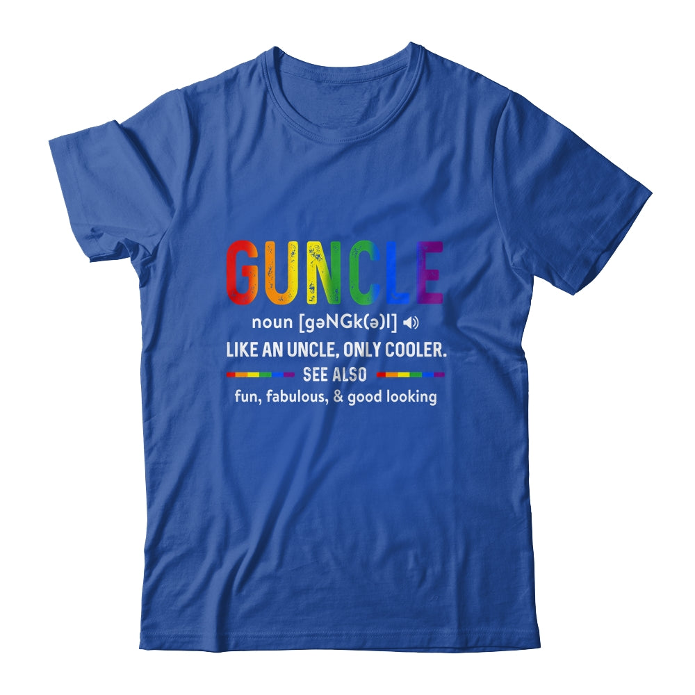LGBT Gay Pride Guncle Definition Rainbow Uncle Lover Support T-Shirt & Hoodie | Teecentury.com