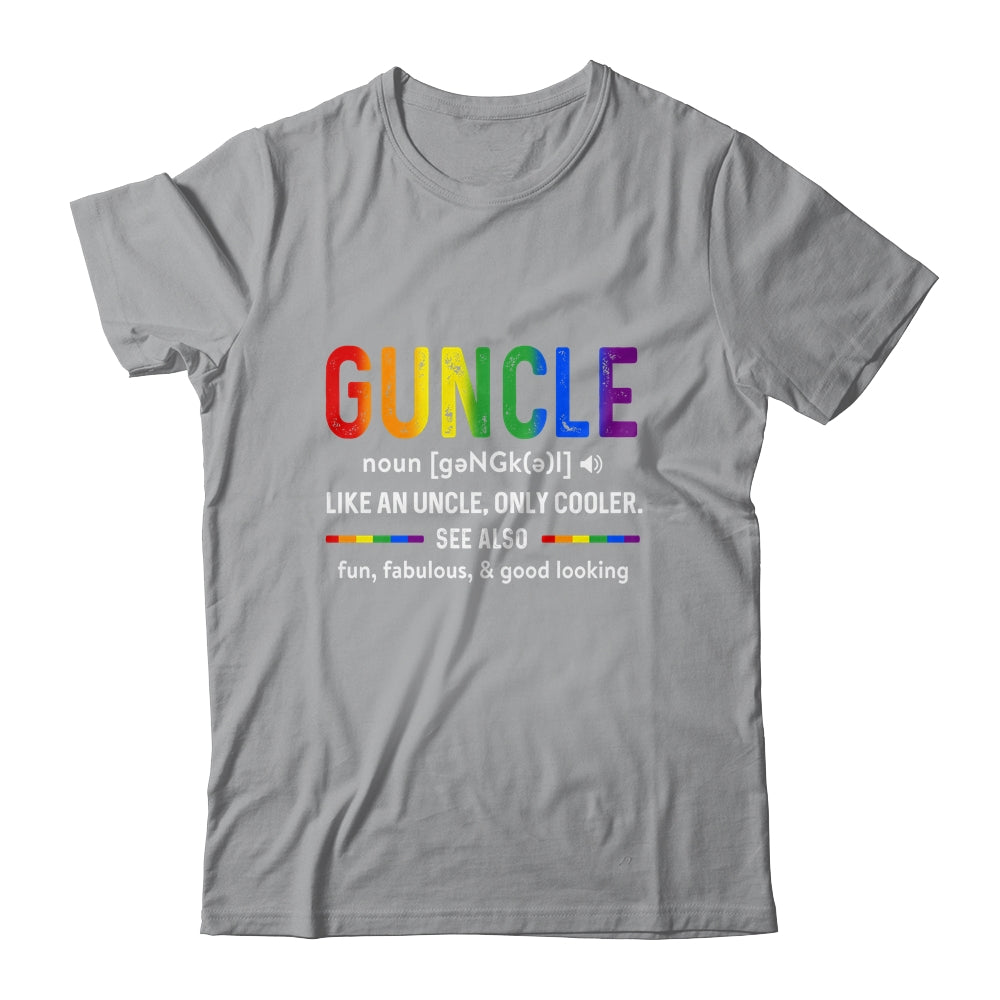 LGBT Gay Pride Guncle Definition Rainbow Uncle Lover Support T-Shirt & Hoodie | Teecentury.com
