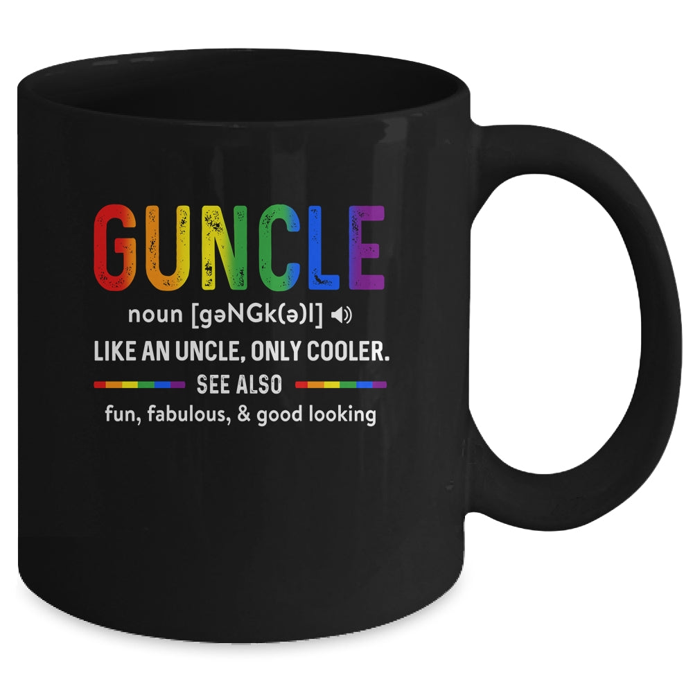 LGBT Gay Pride Guncle Definition Rainbow Uncle Lover Support Mug Coffee Mug | Teecentury.com