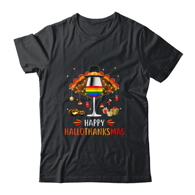 LGBT Happy HalloThanksmas Halloween Thanksgiving Wine Turkey T-Shirt & Tank Top | Teecentury.com