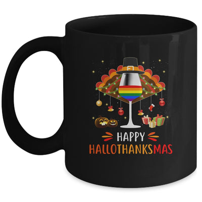 LGBT Happy HalloThanksmas Halloween Thanksgiving Wine Turkey Mug Coffee Mug | Teecentury.com