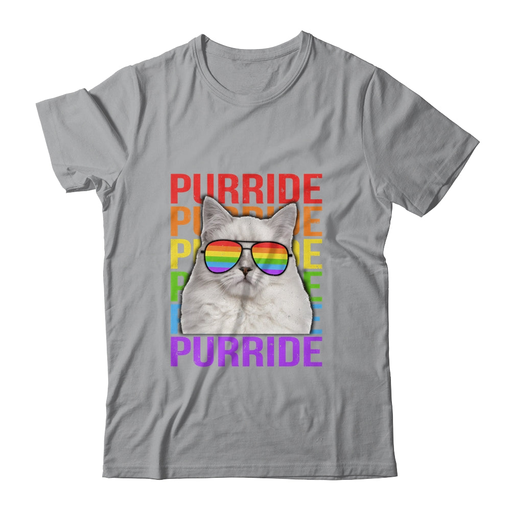 LGBT Purride Gay Pride Rainbow Cat Lover Funny T-Shirt & Tank Top | Teecentury.com