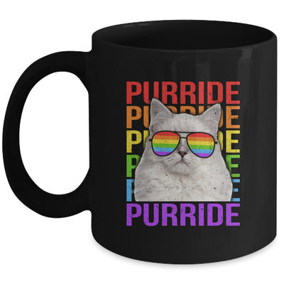 LGBT Purride Gay Pride Rainbow Cat Lover Funny Mug Coffee Mug | Teecentury.com