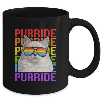 LGBT Purride Gay Pride Rainbow Cat Lover Funny Mug Coffee Mug | Teecentury.com