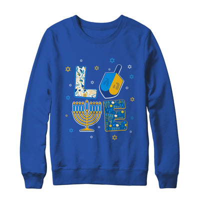 LOVE Cute Hanukkah Decorations Dreidel Menorah Chanukah T-Shirt & Sweatshirt | Teecentury.com