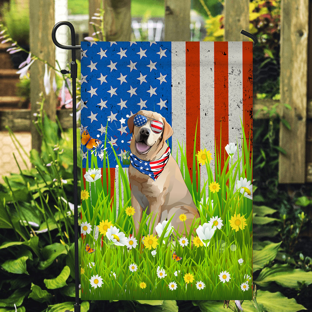 Labrador American USA Flag 4th of July Dog Lover On Independence Day | teecentury