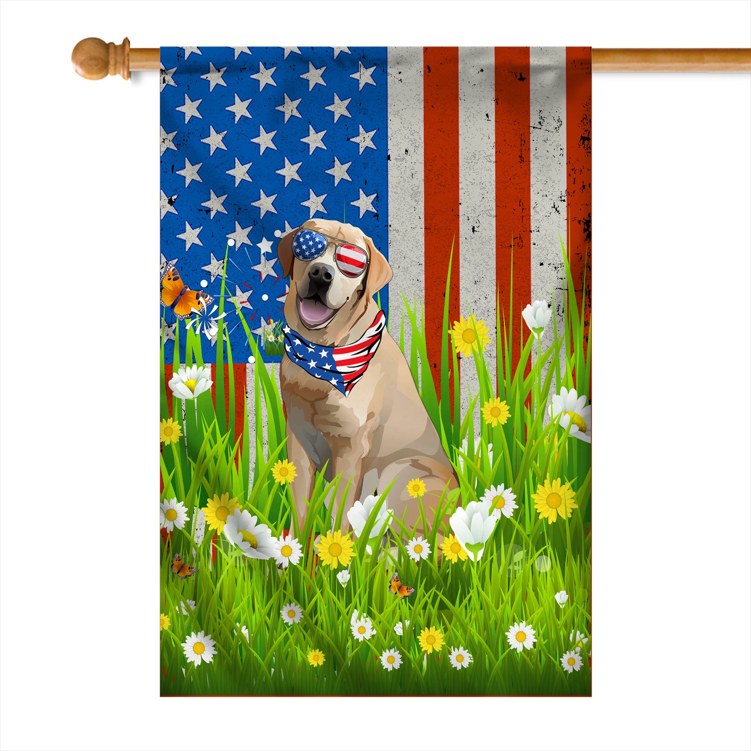 Labrador American USA Flag 4th of July Dog Lover On Independence Day | teecentury