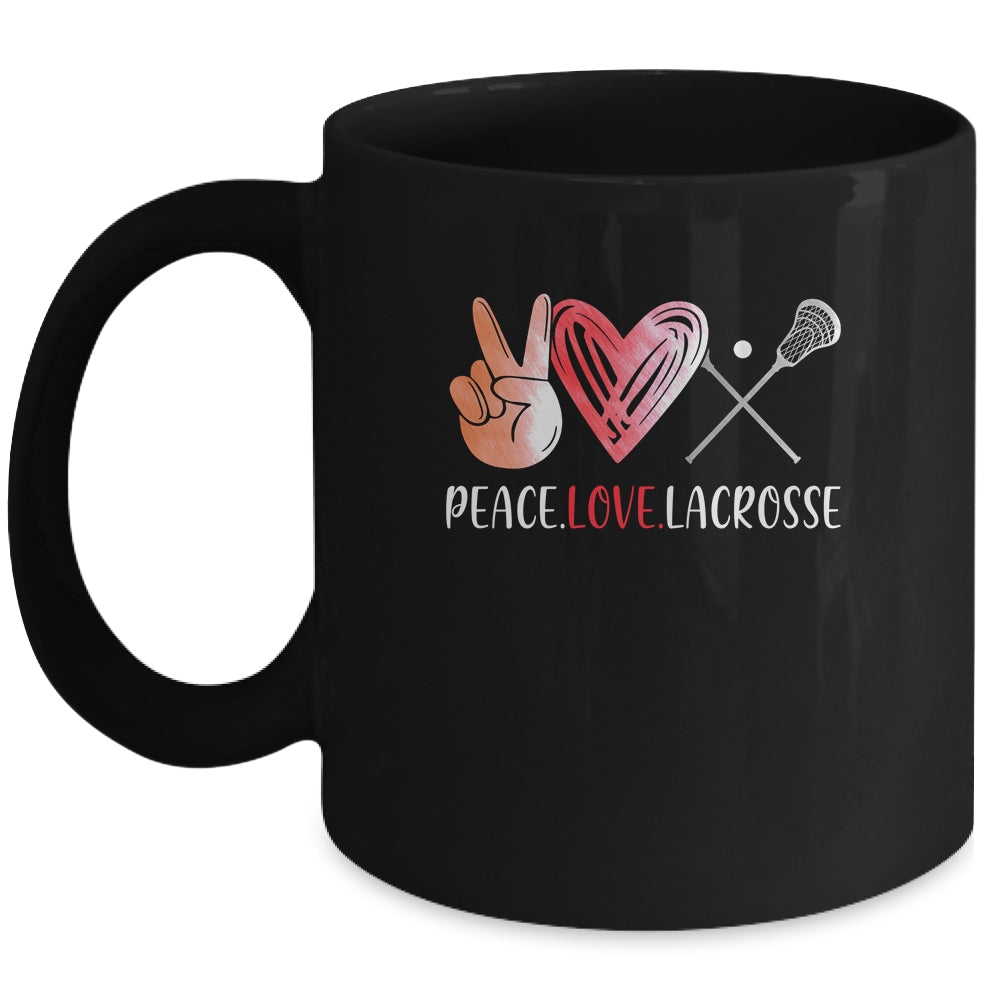 Lacrosse Player Girls Peace Love Lacrosse Women Mug Coffee Mug | Teecentury.com