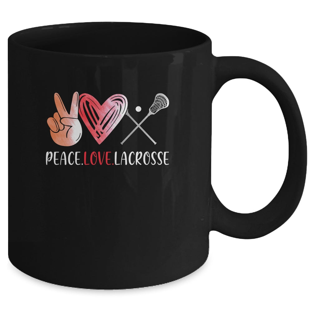 Lacrosse Player Girls Peace Love Lacrosse Women Mug Coffee Mug | Teecentury.com