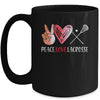 Lacrosse Player Girls Peace Love Lacrosse Women Mug Coffee Mug | Teecentury.com