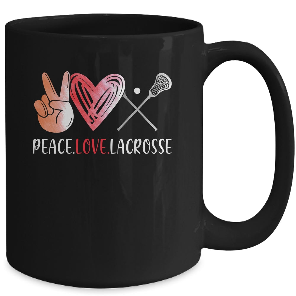 Lacrosse Player Girls Peace Love Lacrosse Women Mug Coffee Mug | Teecentury.com